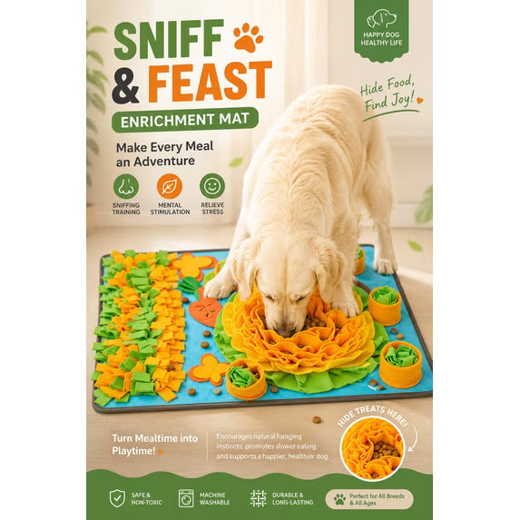 Large Snuffle Mat for Dogs, Interactive Dog Foraging Mat and Sniffing Feeding Mat for Natural Foraging Skills