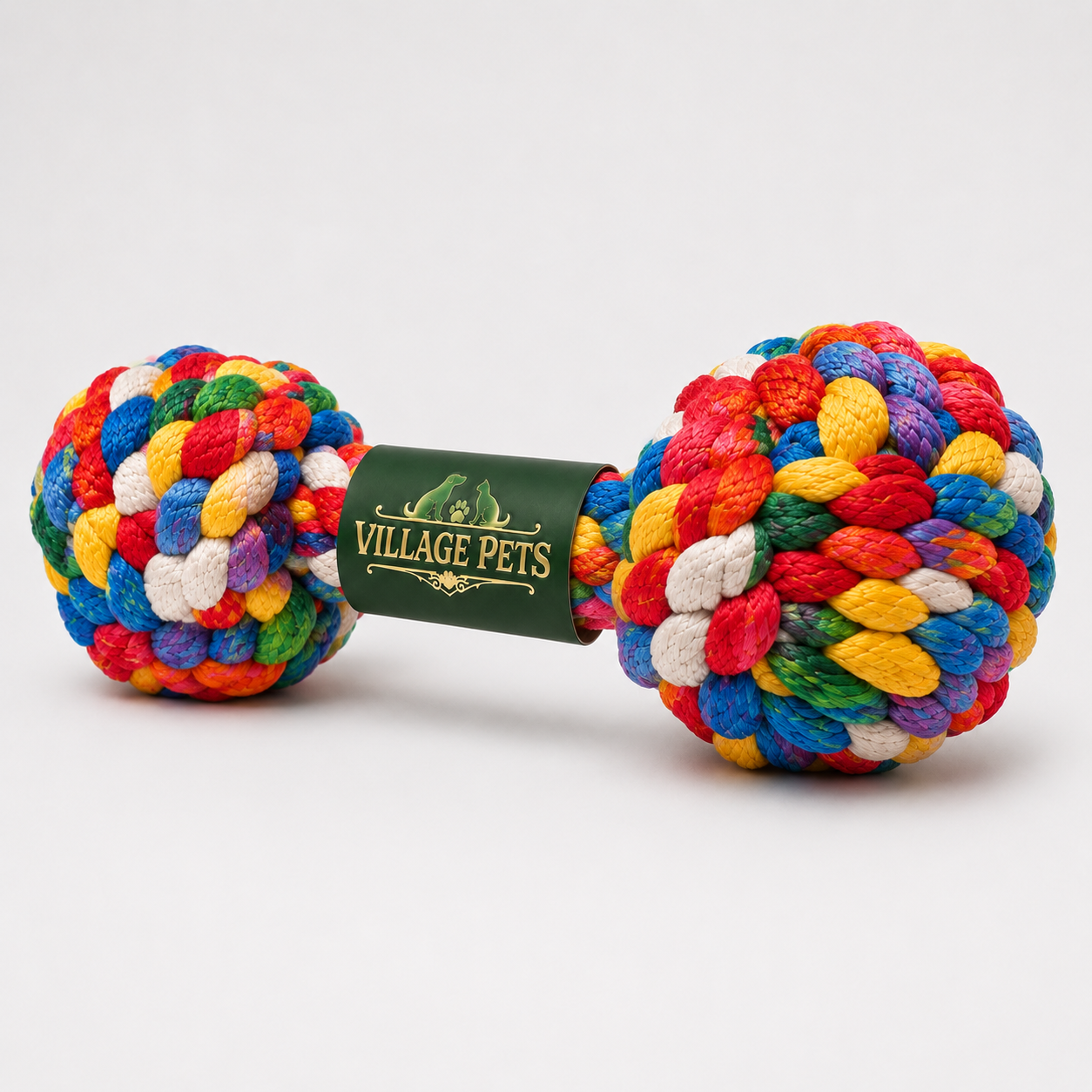 Braided Rope Dumbbell Chew and Tug Toy for Dogs – Multicolour
