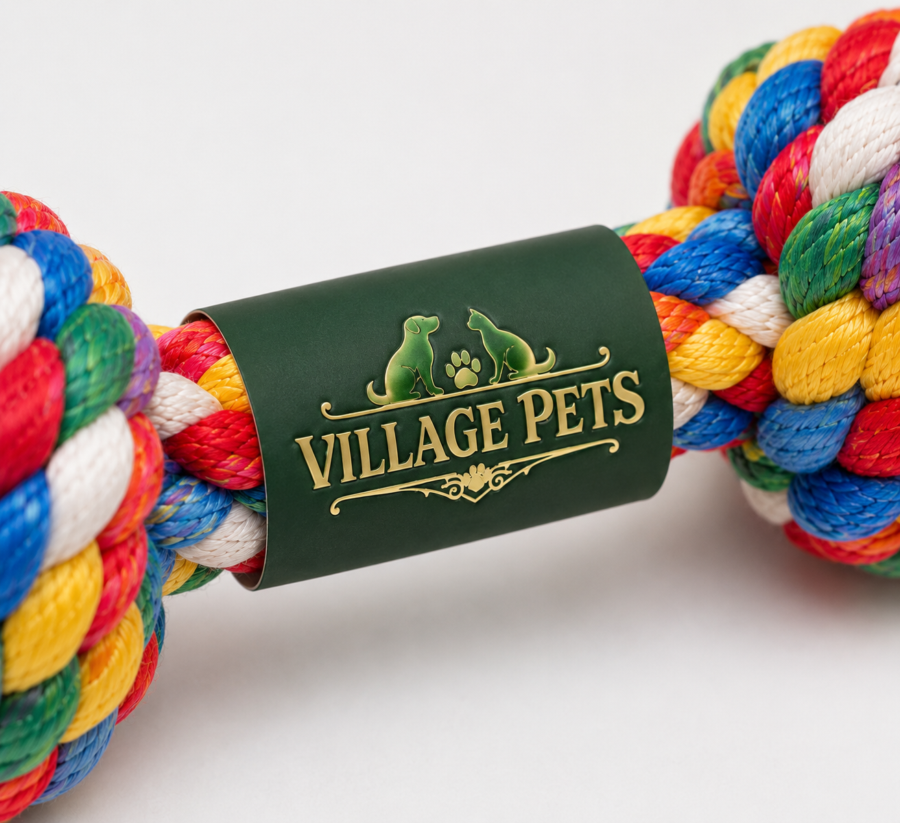 Braided Rope Dumbbell Chew and Tug Toy for Dogs – Multicolour