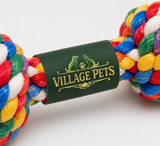Braided Rope Dumbbell Chew and Tug Toy for Dogs – Multicolour