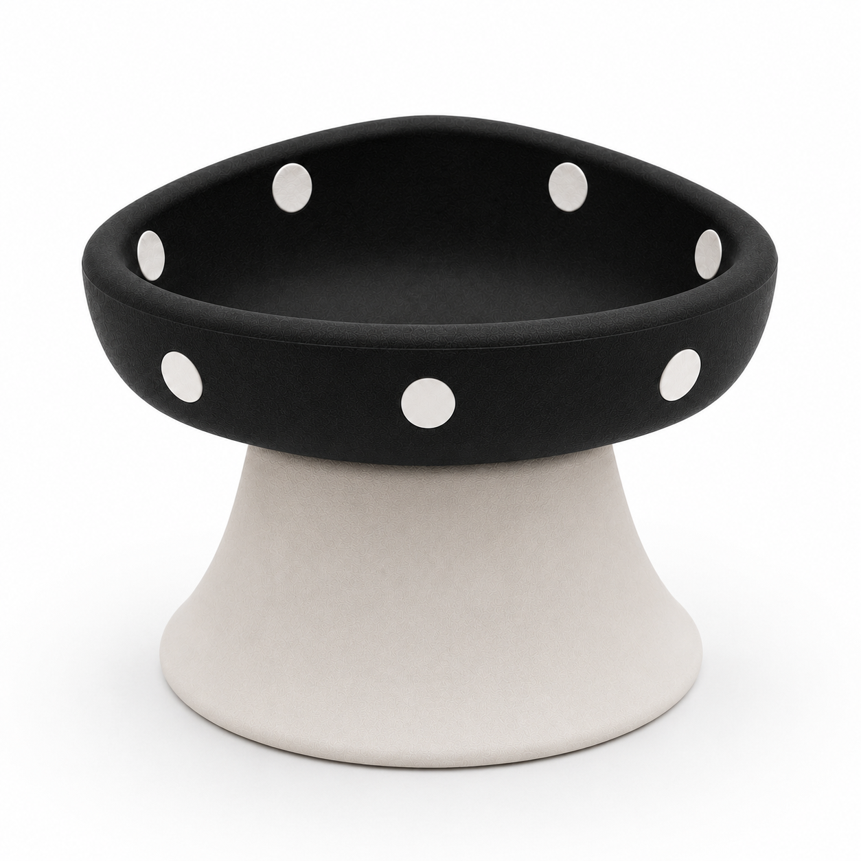 Elevated Food and Water Bowl for Cats and Small Dogs – Black and White