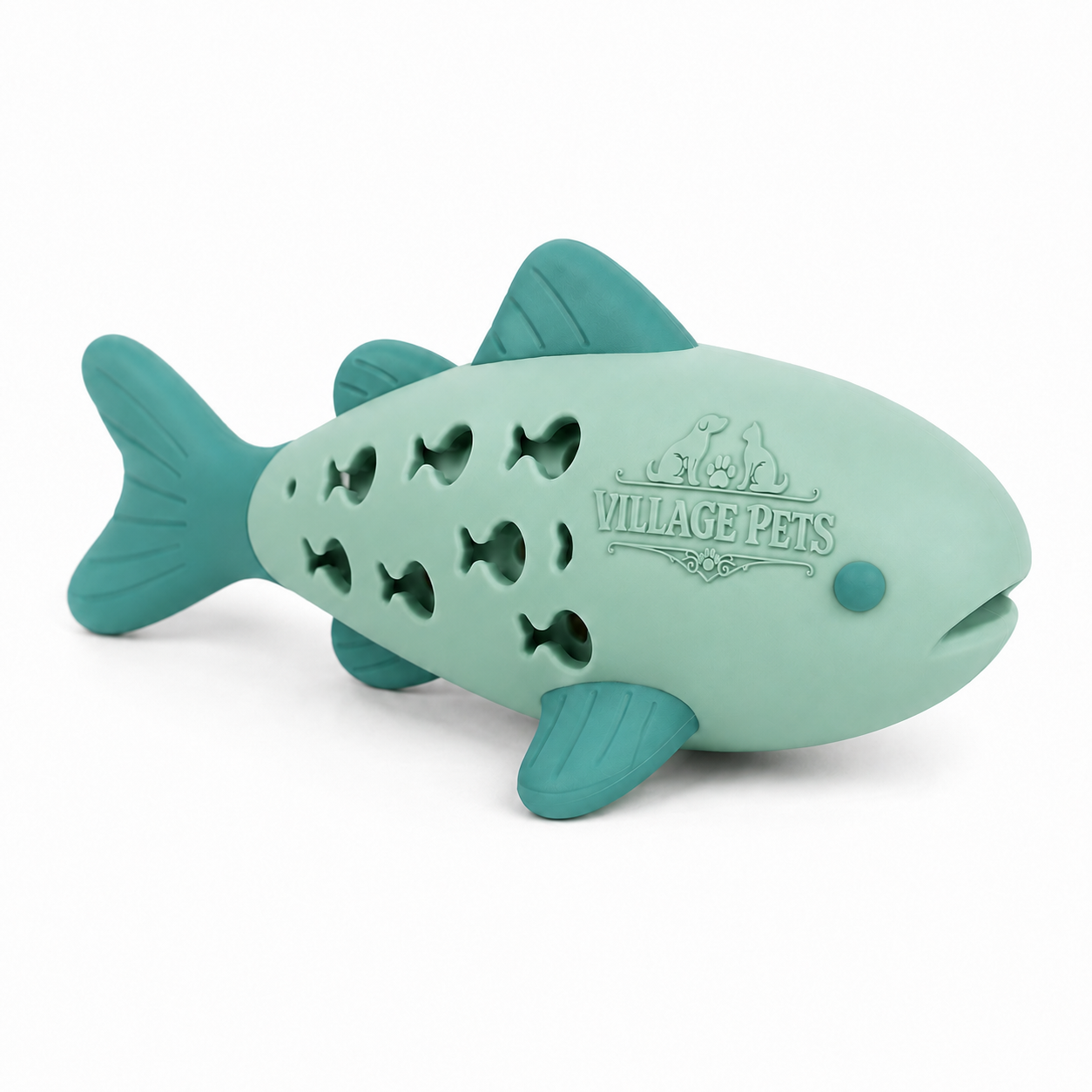 Fish-Shaped Interactive Treat Dispenser Toy for Cats and Small Dogs – Mint Green