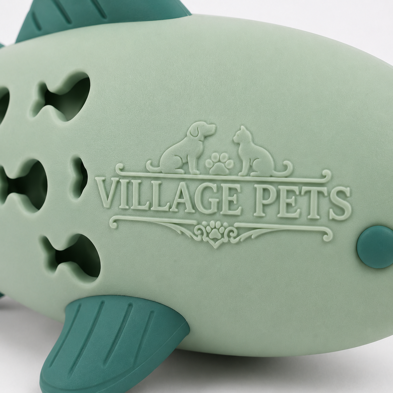 Fish-Shaped Interactive Treat Dispenser Toy for Cats and Small Dogs – Mint Green
