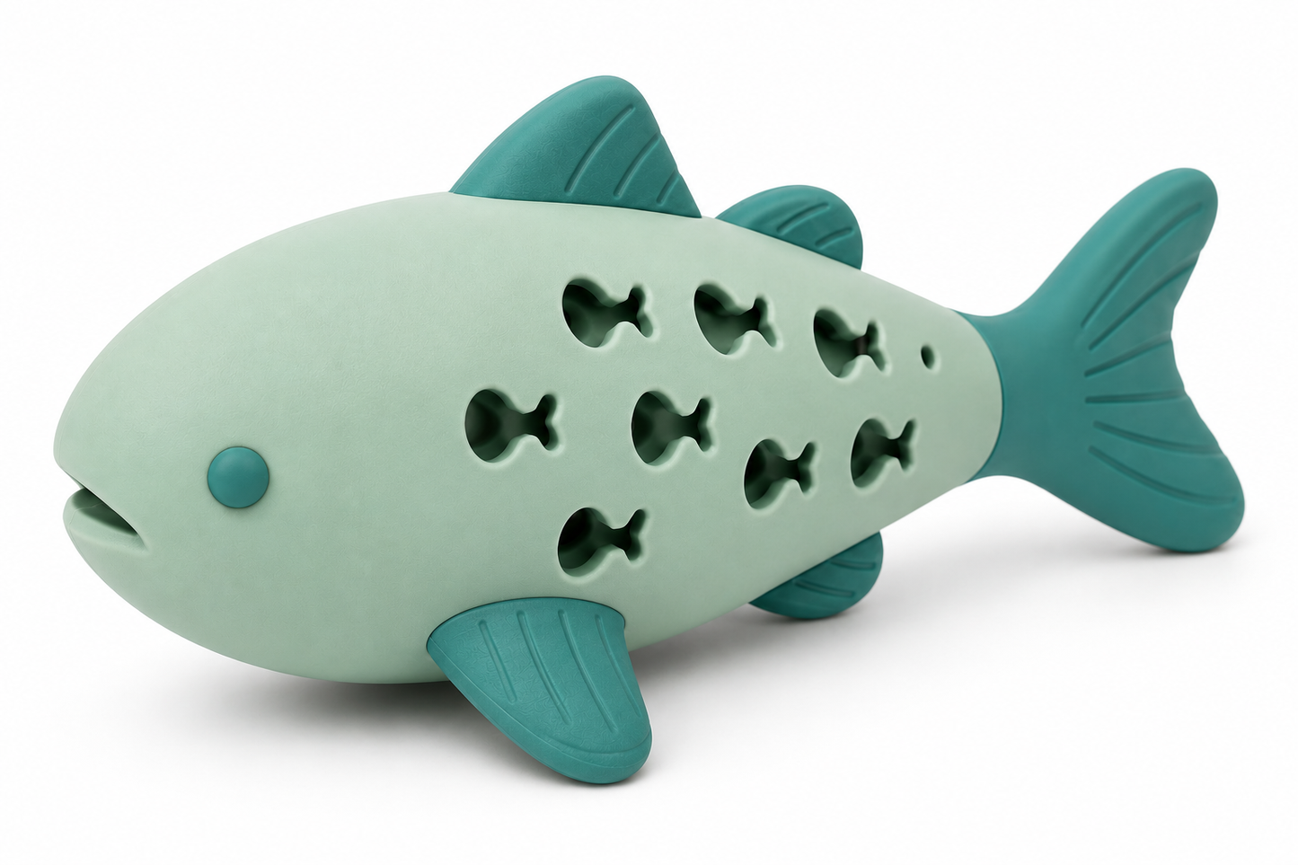 Fish-Shaped Interactive Treat Dispenser Toy for Cats and Small Dogs – Mint Green