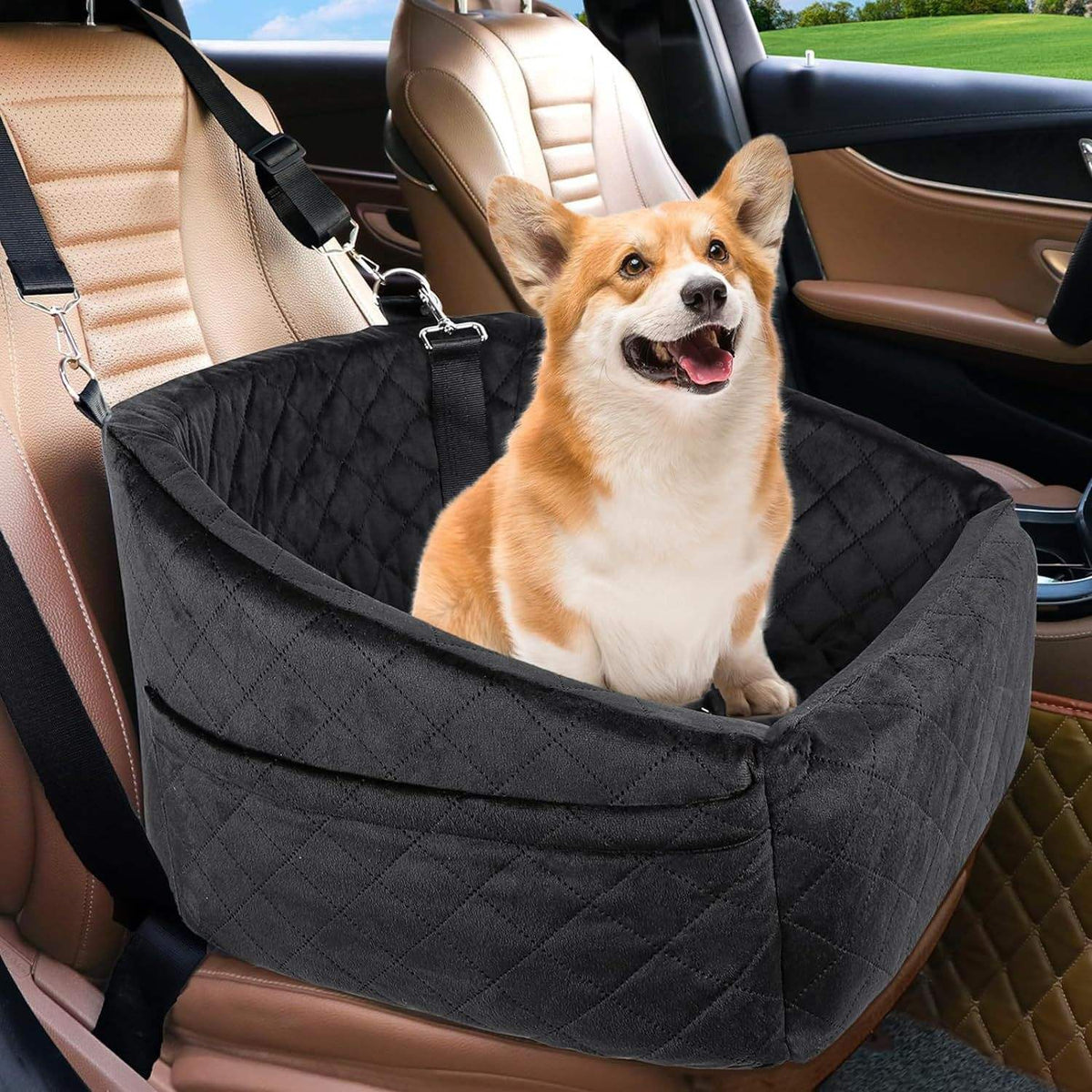 Detachable Washable Dog Car Seat for Small Dogs and Cats, Soft Padded Pet Travel Seat Bed
