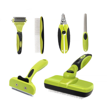 6-in-1 Dog Grooming Kit for Dogs and Cats with Brushes, Combs, Nail Clippers and Pet Hair Remover