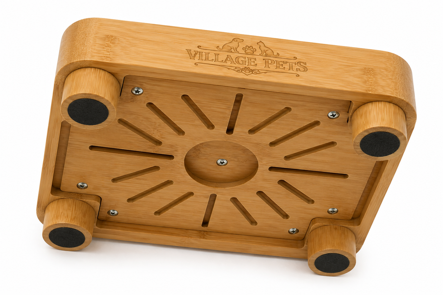 Interactive Sliding Puzzle and Treat Toy for Cats and Dogs – Natural Wood Effect
