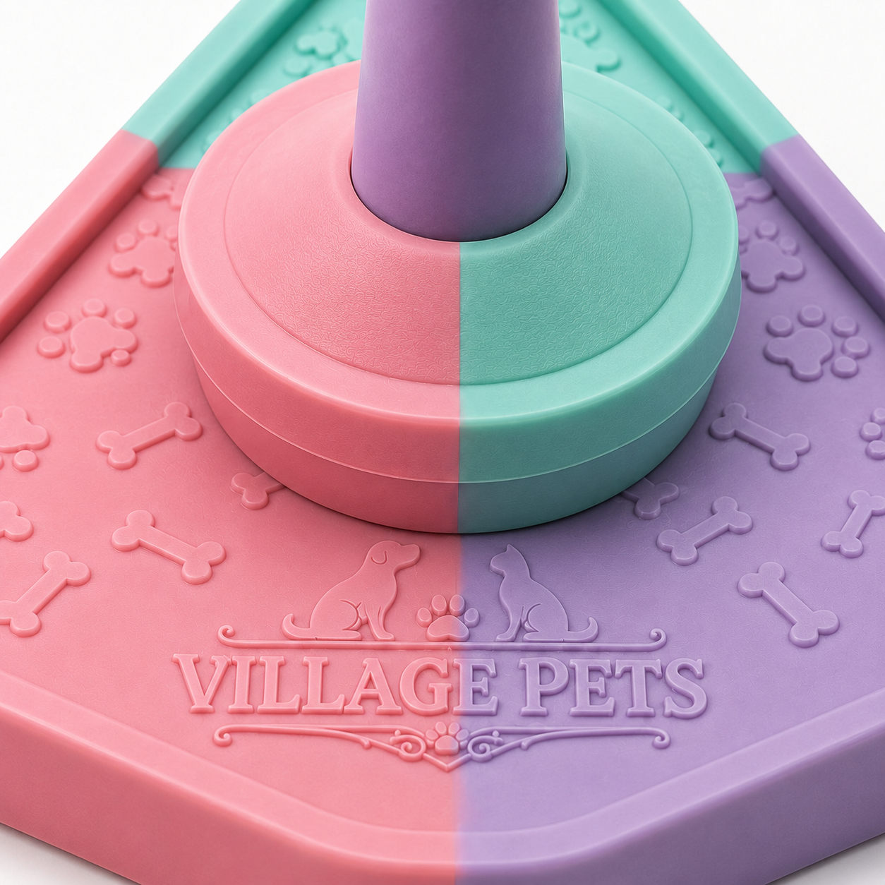 Interactive Stacking Ring Pet Toy for Cats and Small Dogs – Pink, Mint and Purple