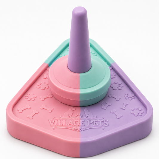 Interactive Stacking Ring Pet Toy for Cats and Small Dogs – Pink, Mint and Purple
