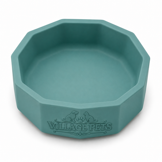 Octagonal Food and Water Bowl for Cats and Dogs – Teal Green