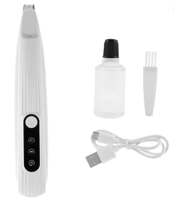 Cordless Pet Paw Hair Trimmer with LED Light – Low Noise Grooming Clipper