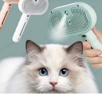 Steam Cat Brush Self-Cleaning Grooming Brush with Mist Spray for Cats & Dogs