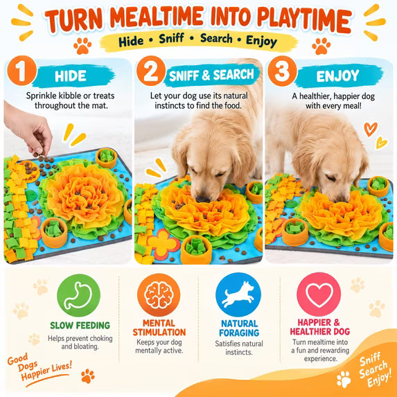 Large Snuffle Mat for Dogs, Interactive Dog Foraging Mat and Sniffing Feeding Mat for Natural Foraging Skills