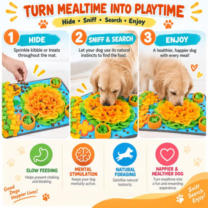 Large Snuffle Mat for Dogs, Interactive Dog Foraging Mat and Sniffing Feeding Mat for Natural Foraging Skills