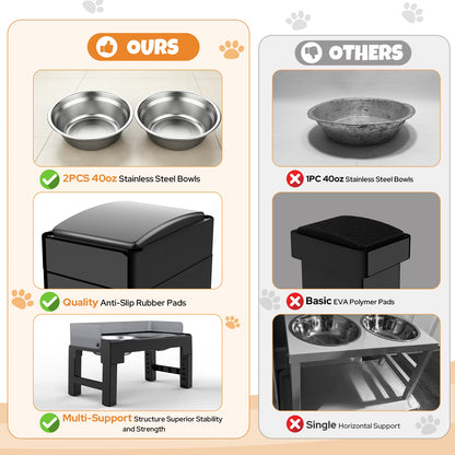 Elevated Dog Bowls Feeding, Raised Dogs Bowl Stand for Medium Large Dog